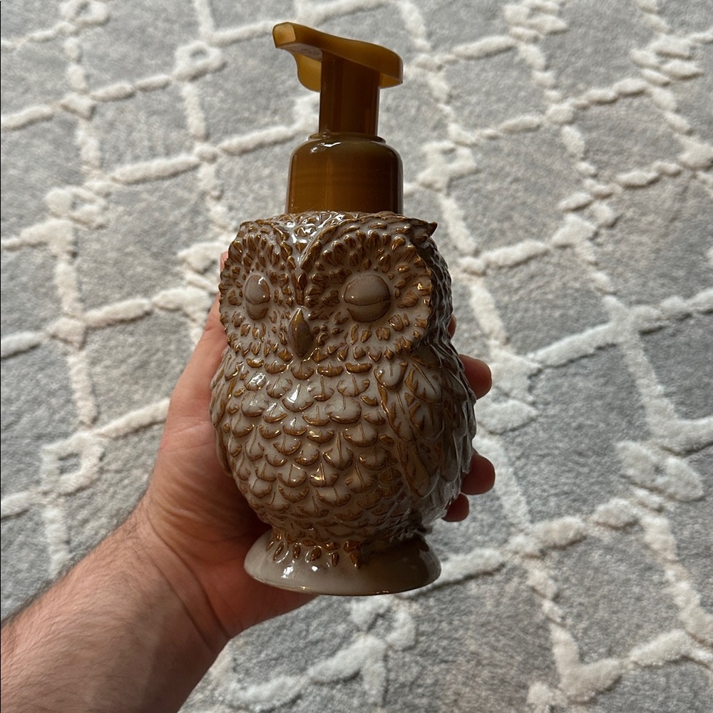 Bath & Body Works Owl Soap Dispenser - Brown and Gold